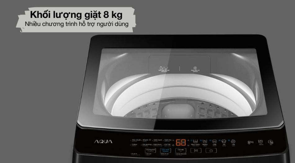 Khối lượng giặt 8kg AQUA