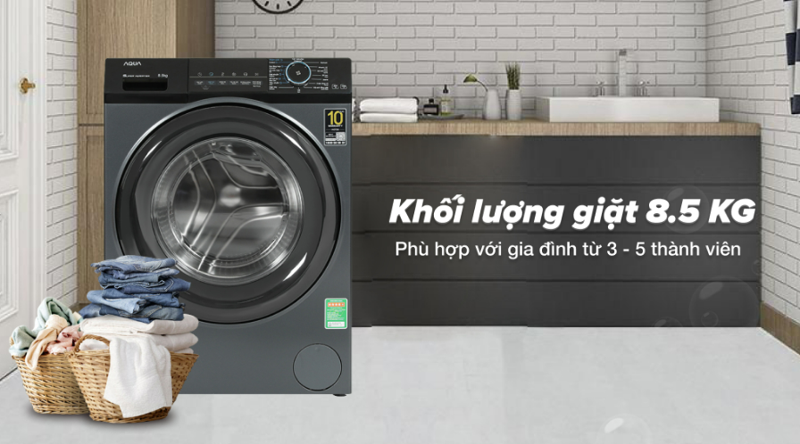 Khối lượng giặt của AQD-A852J.BK phù hợp 3-5 người