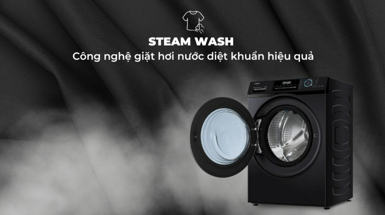 Công nghệ giặt hơi nước Steam Wash diệt khuẩn mạnh mẽ